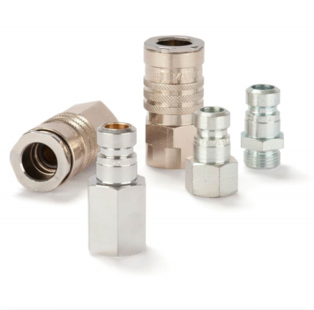 A variety of high-quality quick connectors in steel and stainless steel for industrial use